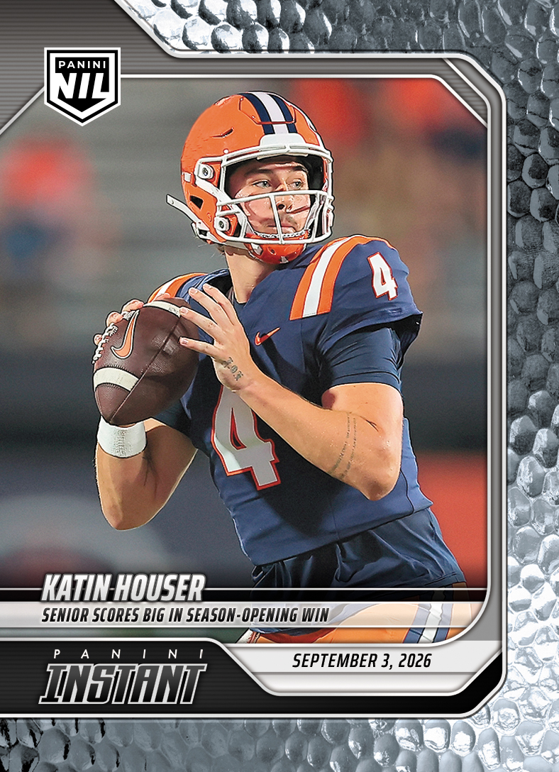 Detailed Image of Katin Houser - 2026 Panini Instant NIL College Football #I-KHO - Metallic /5