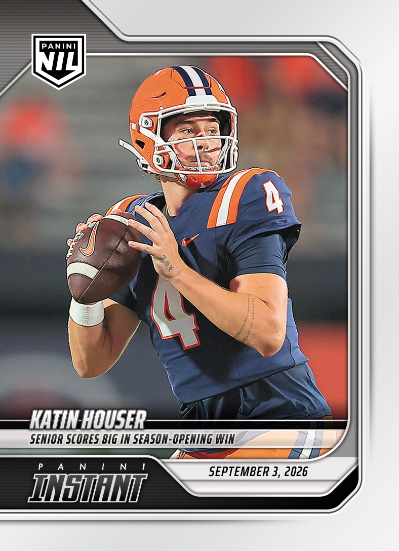 Detailed Image of Katin Houser - 2026 Panini Instant NIL College Football #I-KHO - Base Card 25-pack