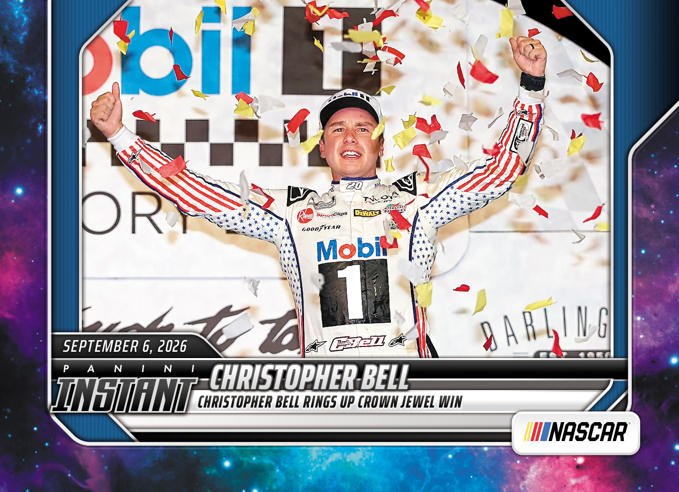 Detailed Image of Christopher Bell - 2026 Panini Instant NASCAR #79 - Galaxy 1/1