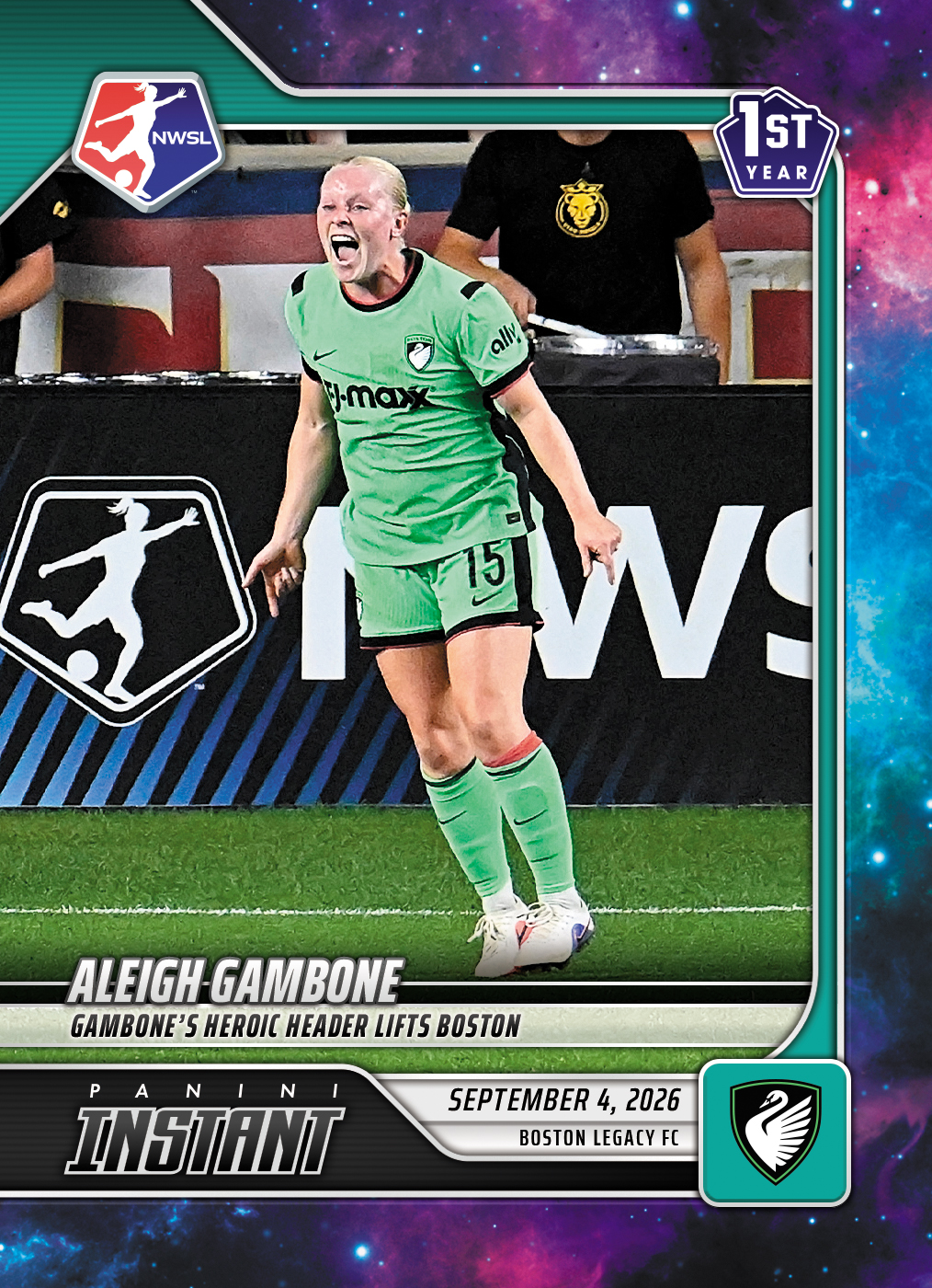 Detailed Image of Aleigh Gambone - 2026 Panini Instant NWSL #160 - Galaxy 1/1