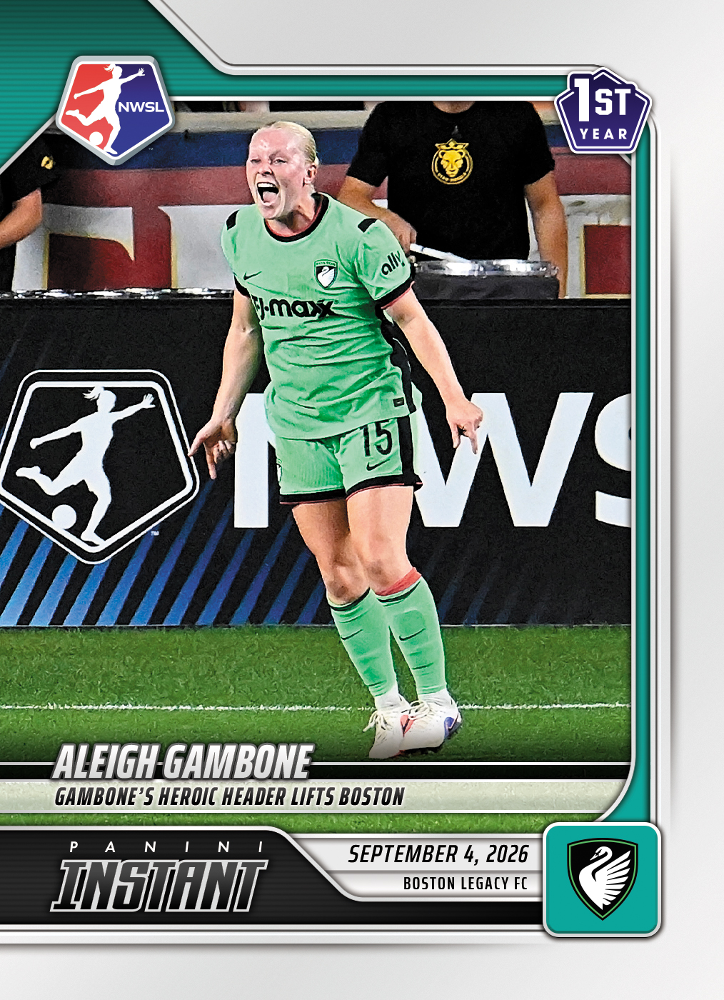 Detailed Image of Aleigh Gambone - 2026 Panini Instant NWSL #160 - Base Card 25-pack