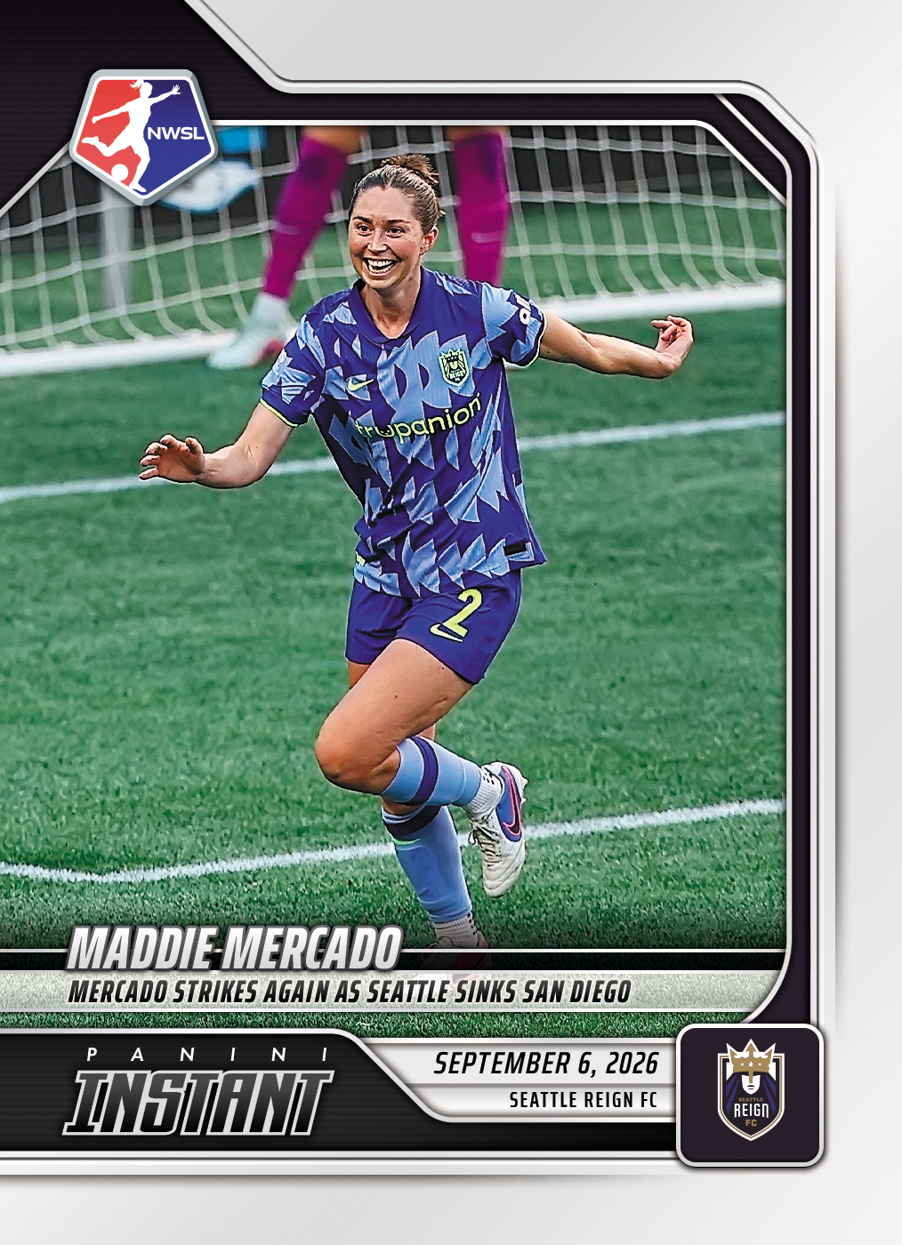 Detailed Image of Maddie Mercado - 2026 Panini Instant NWSL #167 - Base Card 5-pack