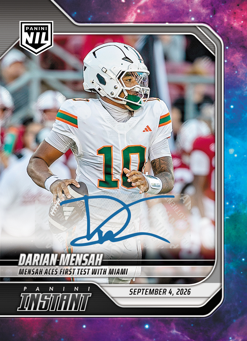 Detailed Image of Darian Mensah - 2026 Panini Instant NIL College Football #1-DME - Galaxy 1/1 Auto