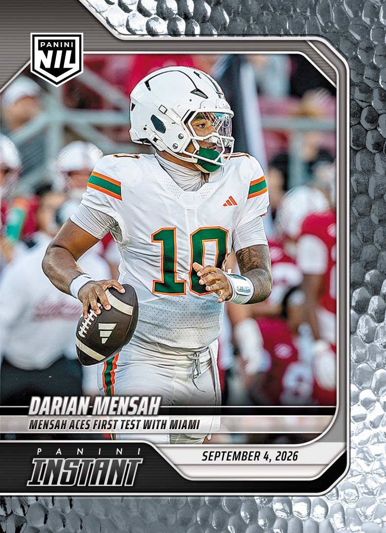 Detailed Image of Darian Mensah - 2026 Panini Instant NIL College Football #1-DME - Metallic /5