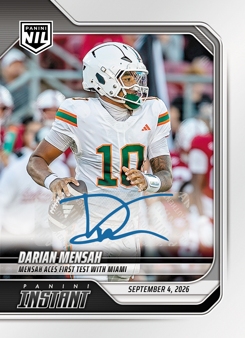 Detailed Image of Darian Mensah - 2026 Panini Instant NIL College Football #1-DME - Base /25 Auto