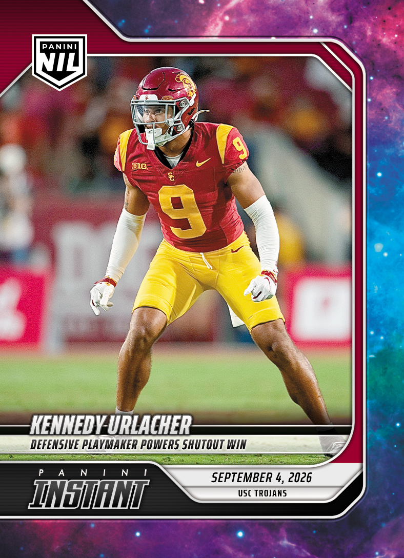 Detailed Image of Kennedy Urlacher - 2026 Panini Instant NIL College Football #1-KUR - Galaxy 1/1