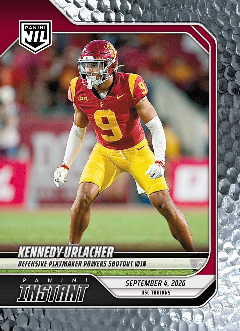 Detailed Image of Kennedy Urlacher - 2026 Panini Instant NIL College Football #1-KUR - Metallic /5