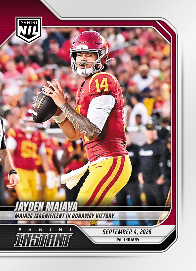Detailed Image of Jayden Maiava - 2026 Panini Instant NIL College Football #1-JMA - Base Card 25-pack