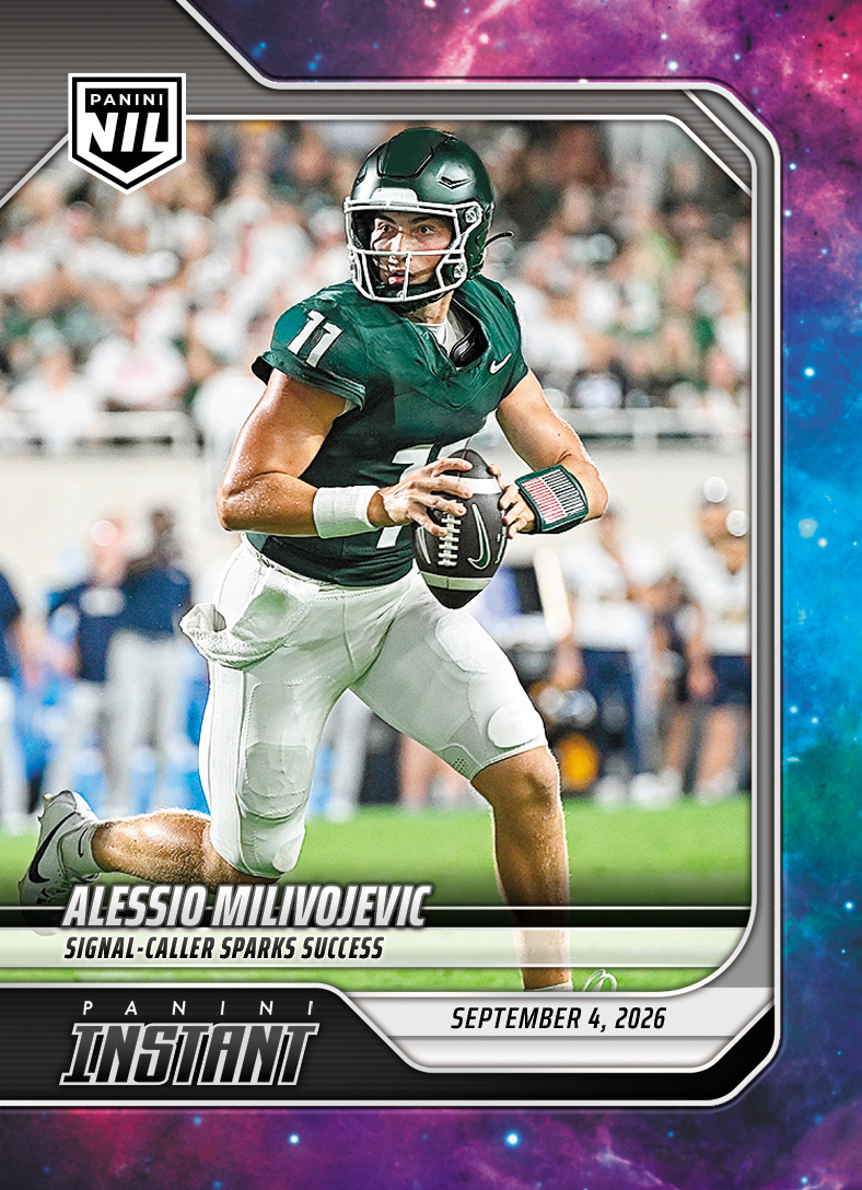 Product image 1 for - Alessio Milivojevic - 2026 Panini Instant NIL College Football #1-AMI - Galaxy 1/1