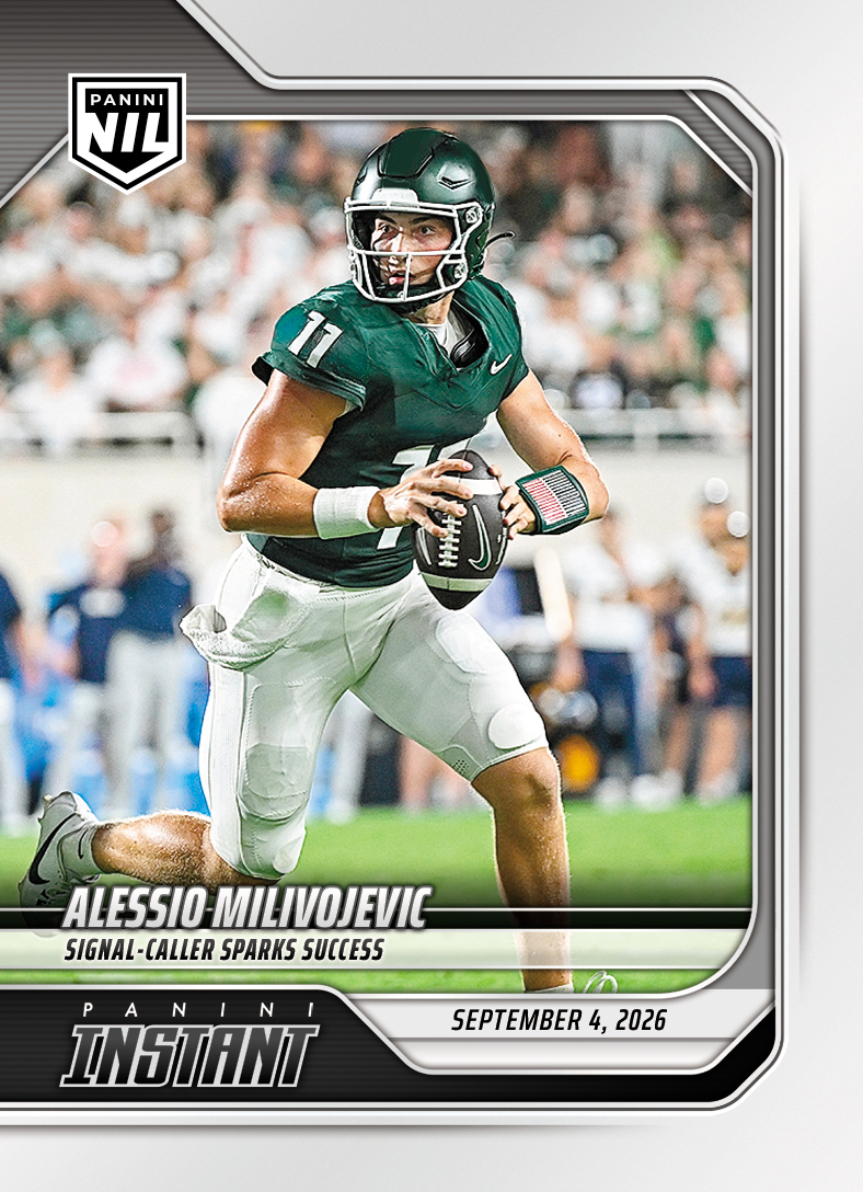 Detailed Image of Alessio Milivojevic - 2026 Panini Instant NIL College Football #1-AMI - Base Card 5-pack