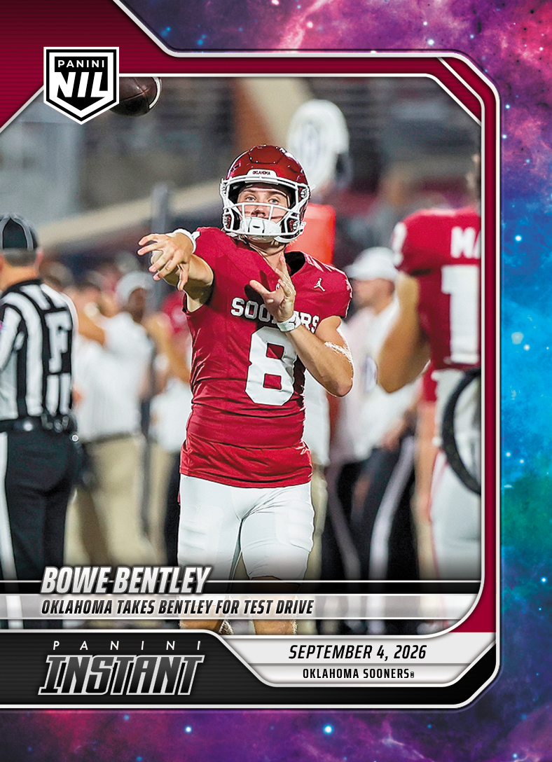Detailed Image of Bowe Bentley - 2026 Panini Instant NIL College Football #1-BBE - Galaxy 1/1