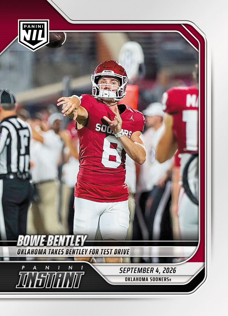 Detailed Image of Bowe Bentley - 2026 Panini Instant NIL College Football #1-BBE - Base Card 10-pack