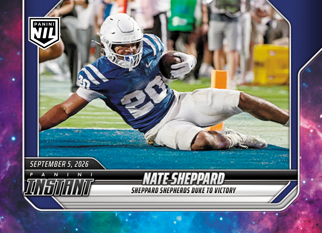 Detailed Image of Nate Sheppard - 2026 Panini Instant NIL College Football #1-NSH - Galaxy 1/1