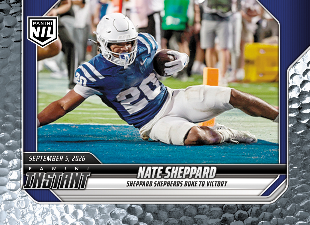Detailed Image of Nate Sheppard - 2026 Panini Instant NIL College Football #1-NSH - Metallic /5