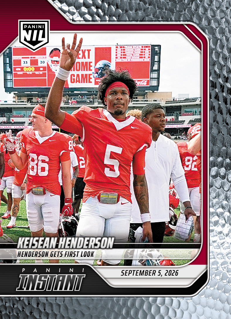 Detailed Image of Keisean Henderson - 2026 Panini NIL College Football #1-KHE - Metallic /5