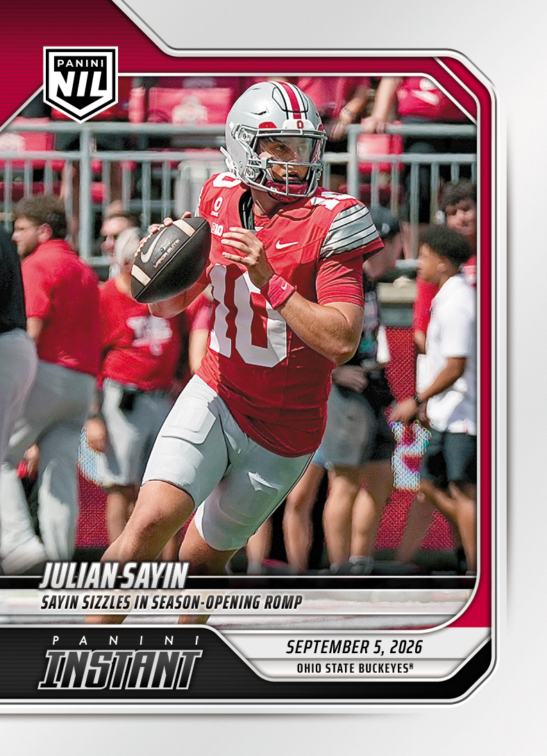 Detailed Image of Julian Sayin - 2026 Panini Instant NIL College Football #1-JSA - Base Card
