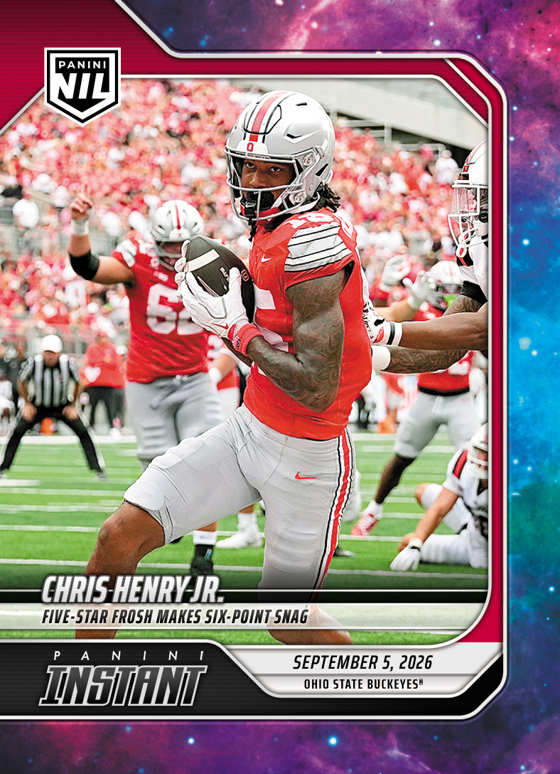 Detailed Image of Chris Henry Jr. - 2026 Panini Instant NIL College Football #1-CHJ - Galaxy 1/1