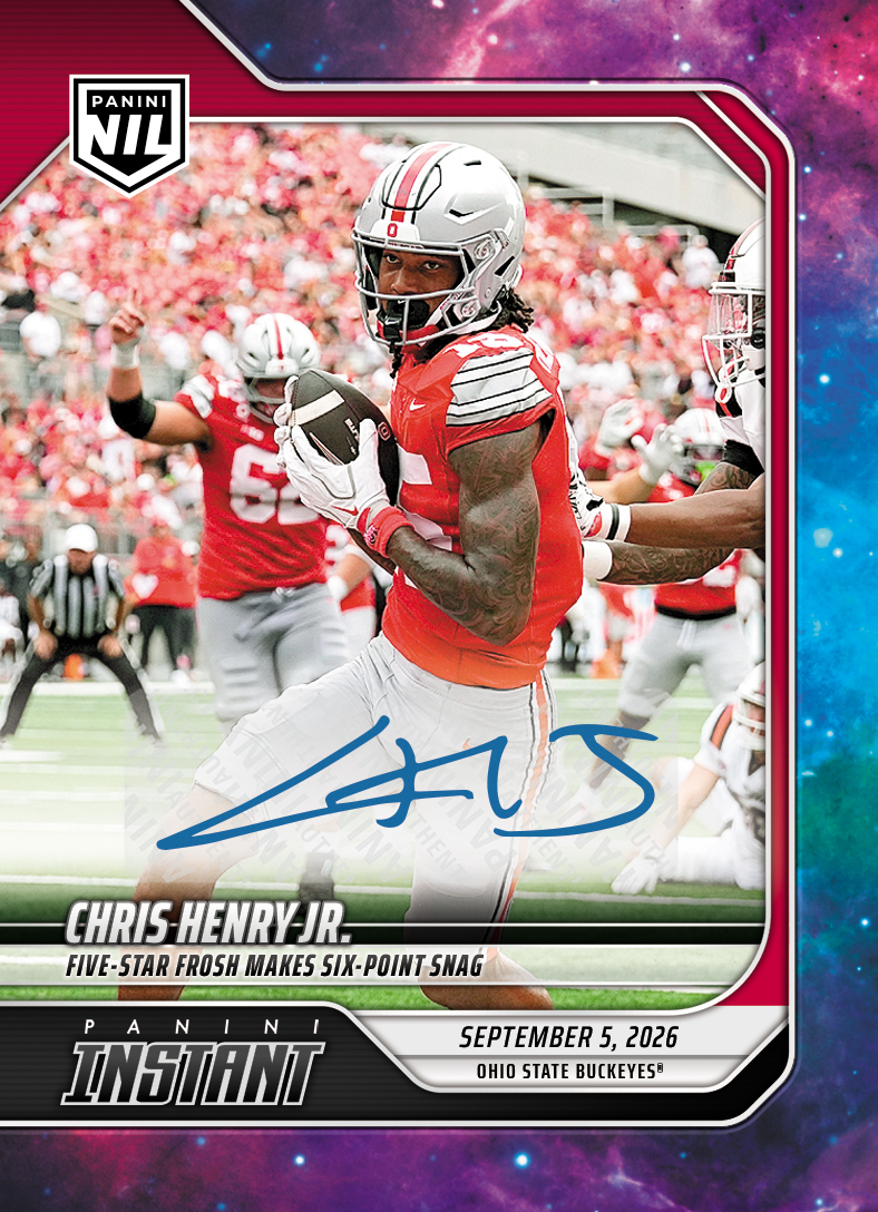 Detailed Image of Chris Henry Jr. - 2026 Panini Instant NIL College Football #1-CHJ - Galaxy 1/1 Auto