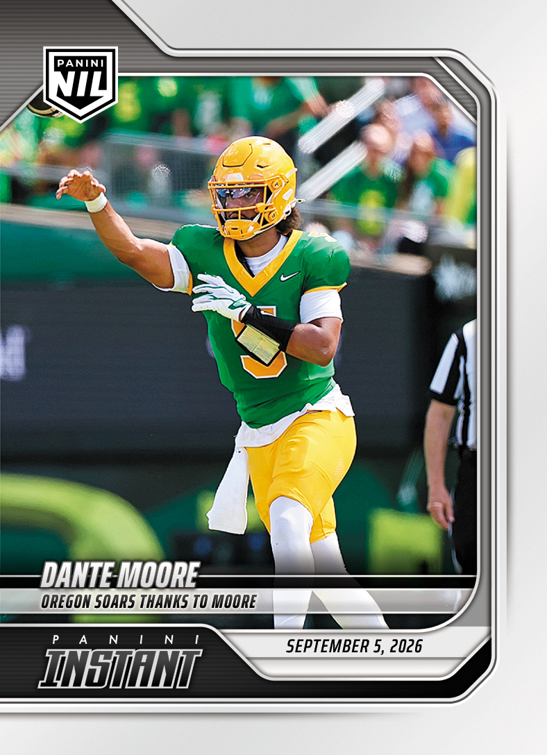 Detailed Image of Dante Moore - 2026 Panini Instant NIL College Football #1-DMO - Base Card