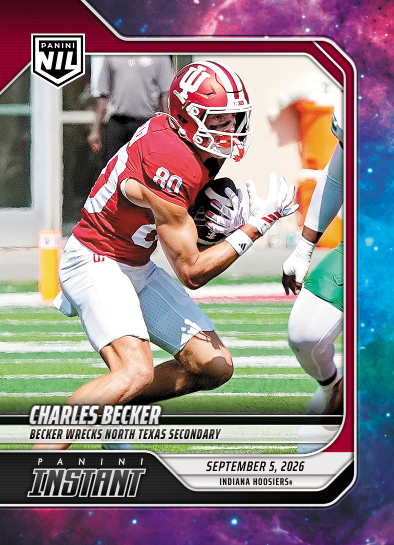 Detailed Image of Charles Becker - 2026 Panini NIL College Football #1-CHB - Galaxy 1/1