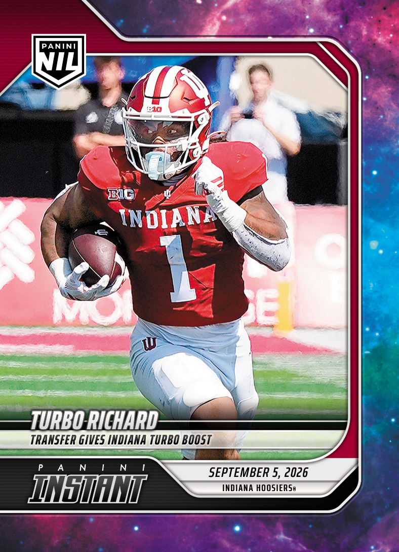 Detailed Image of Turbo Richard - 2026 Panini Instant NIL College Football #1-TRI - Galaxy 1/1
