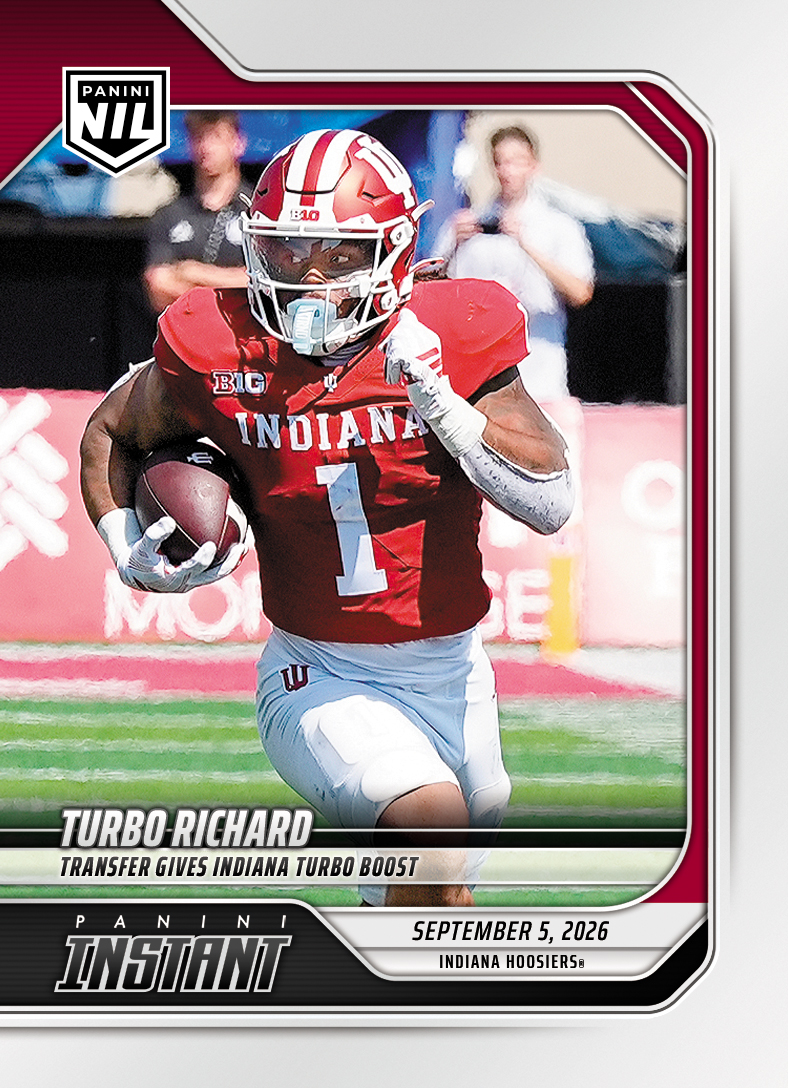 Detailed Image of Turbo Richard - 2026 Panini Instant NIL College Football #1-TRI - Base Card 5-pack
