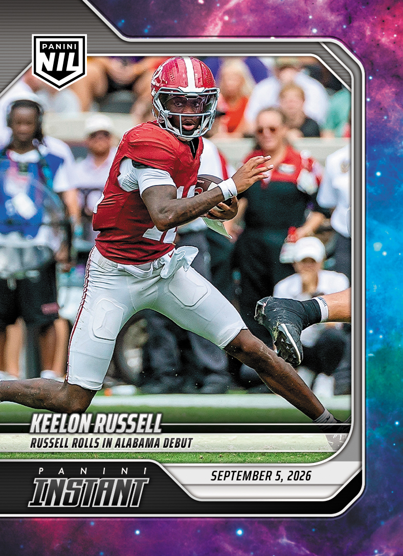 Detailed Image of Keelon Russell - 2026 Panini Instant NIL College Football #1-KRU - Galaxy 1/1
