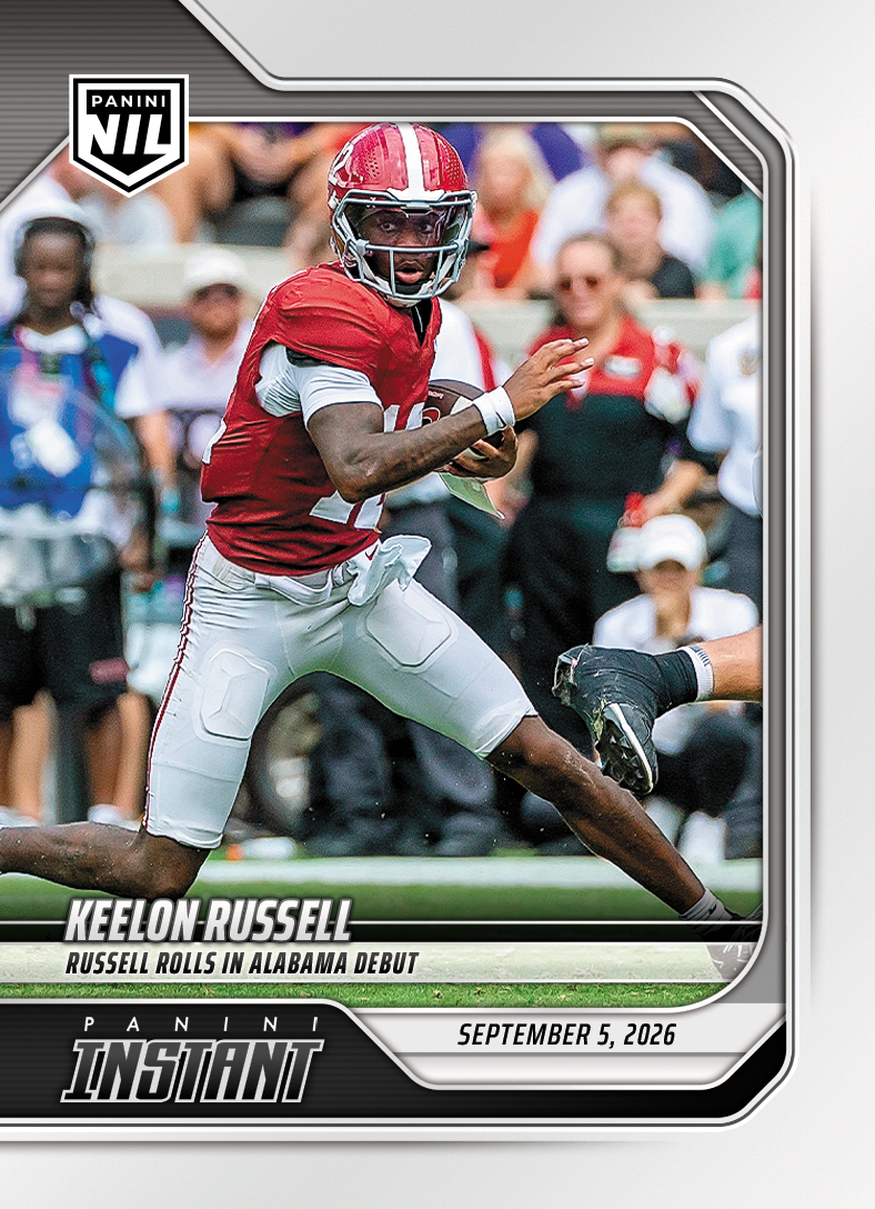 Detailed Image of Keelon Russell - 2026 Panini Instant NIL College Football #1-KRU - Base Card 5-pack