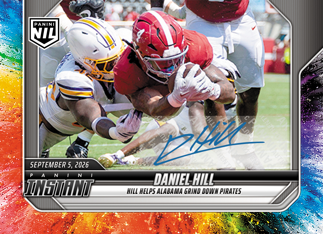 Detailed Image of Daniel Hill - 2026 Panini Instant NIL College Football #1-DHI - Color Blast /10 Auto