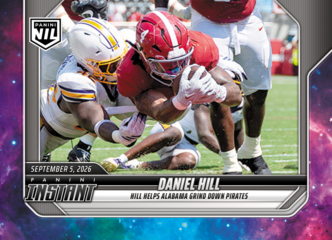 Detailed Image of Daniel Hill - 2026 Panini Instant NIL College Football #1-DHI - Galaxy 1/1
