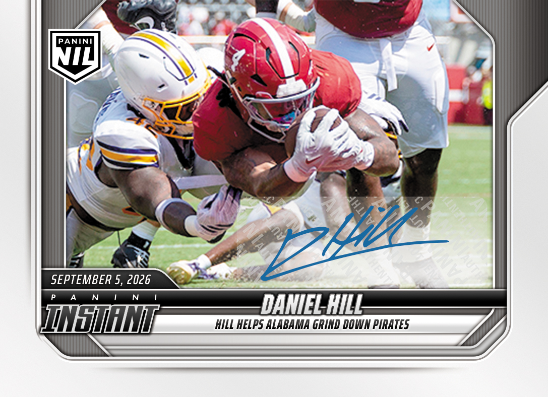 Detailed Image of Daniel Hill - 2026 Panini Instant NIL College Football #1-DHI - Base /99 Auto
