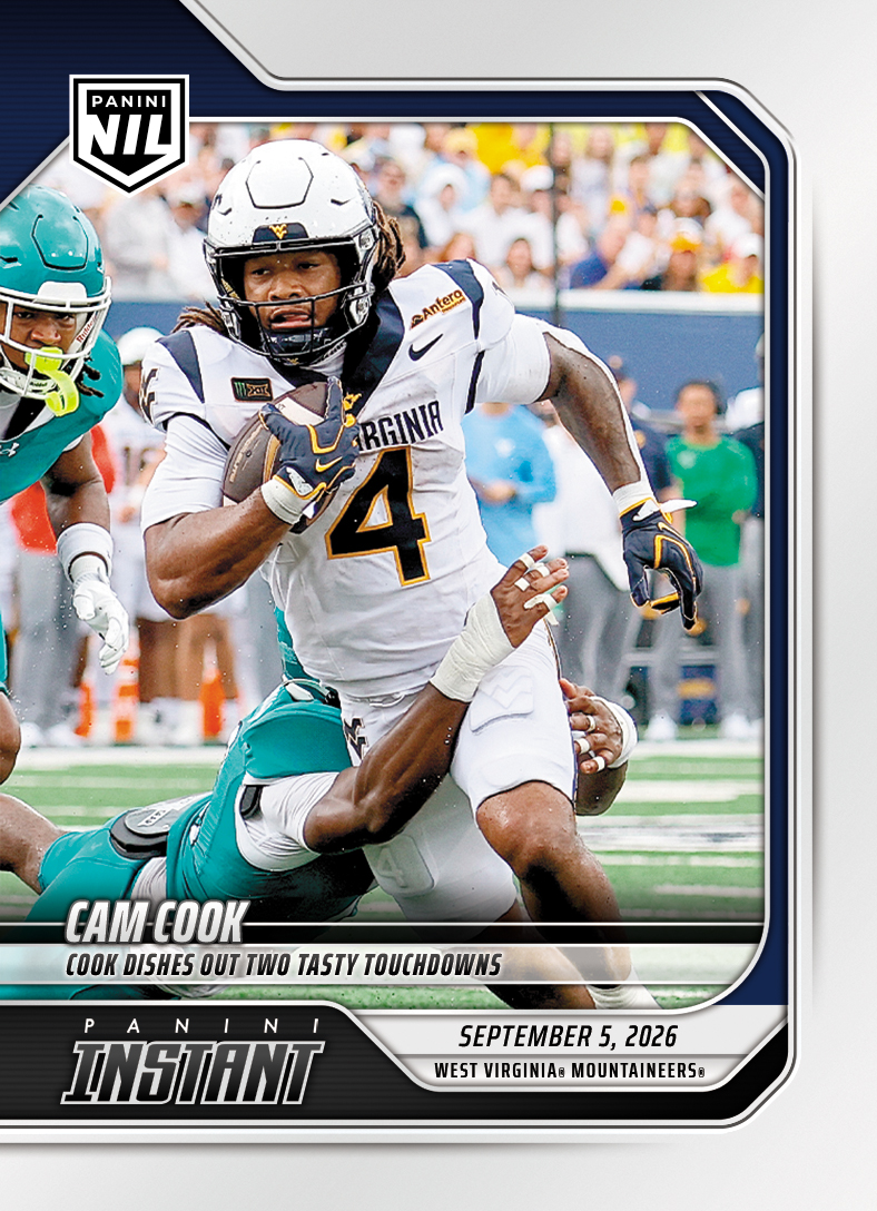 Detailed Image of Cam Cook - 2026 Panini Instant NIL College Football #1-CCO - Base Card 10-pack