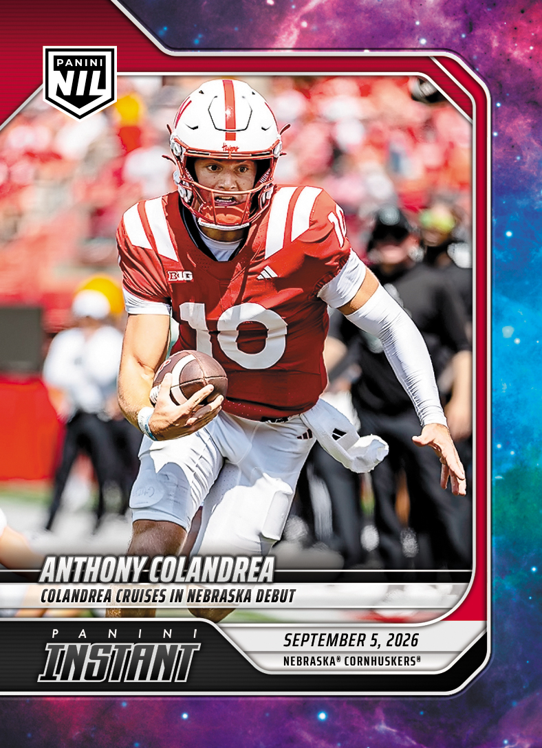 Detailed Image of Anthony Colandrea - 2026 Panini NIL College Football #1-ACO - Galaxy 1/1