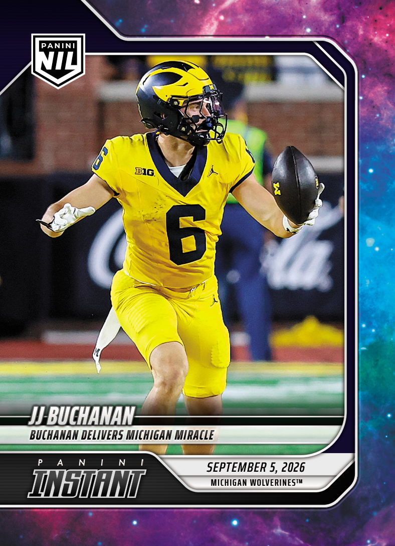 Detailed Image of JJ Buchanan - 2026 Panini Instant NIL College Football #1-JJB - Galaxy 1/1