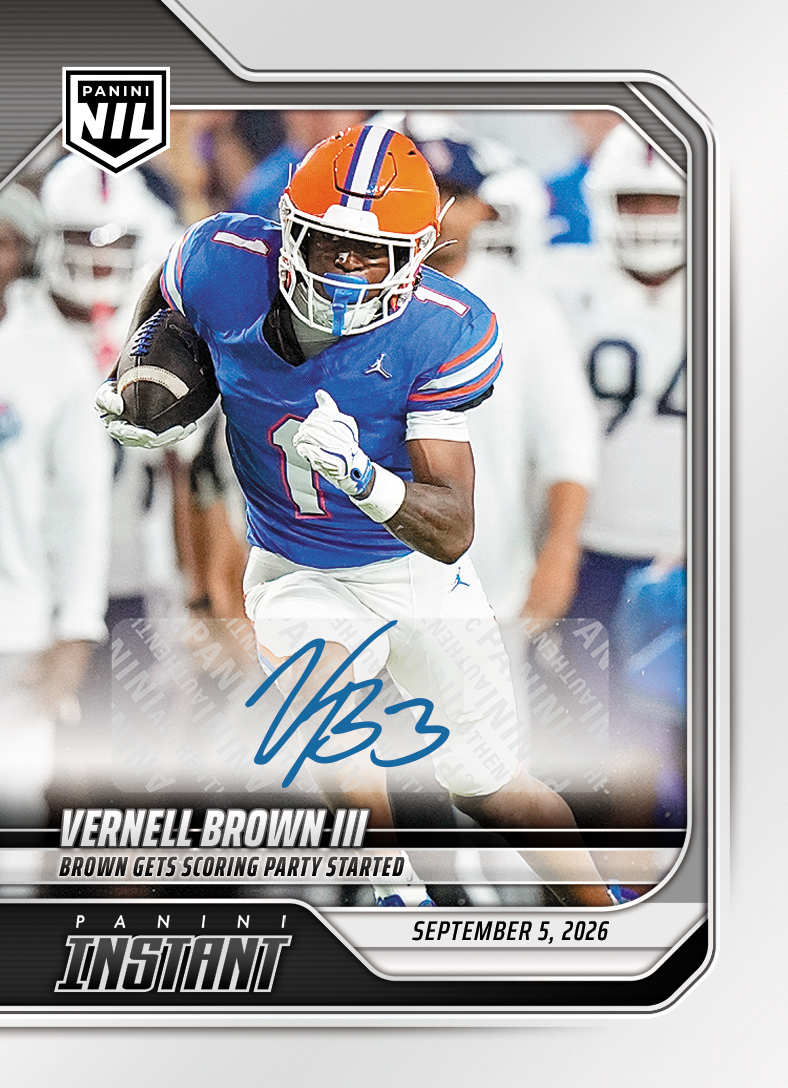Detailed Image of Vernell Brown III - 2026 Panini Instant NIL College Football #1-VB3 - Base /99 Auto