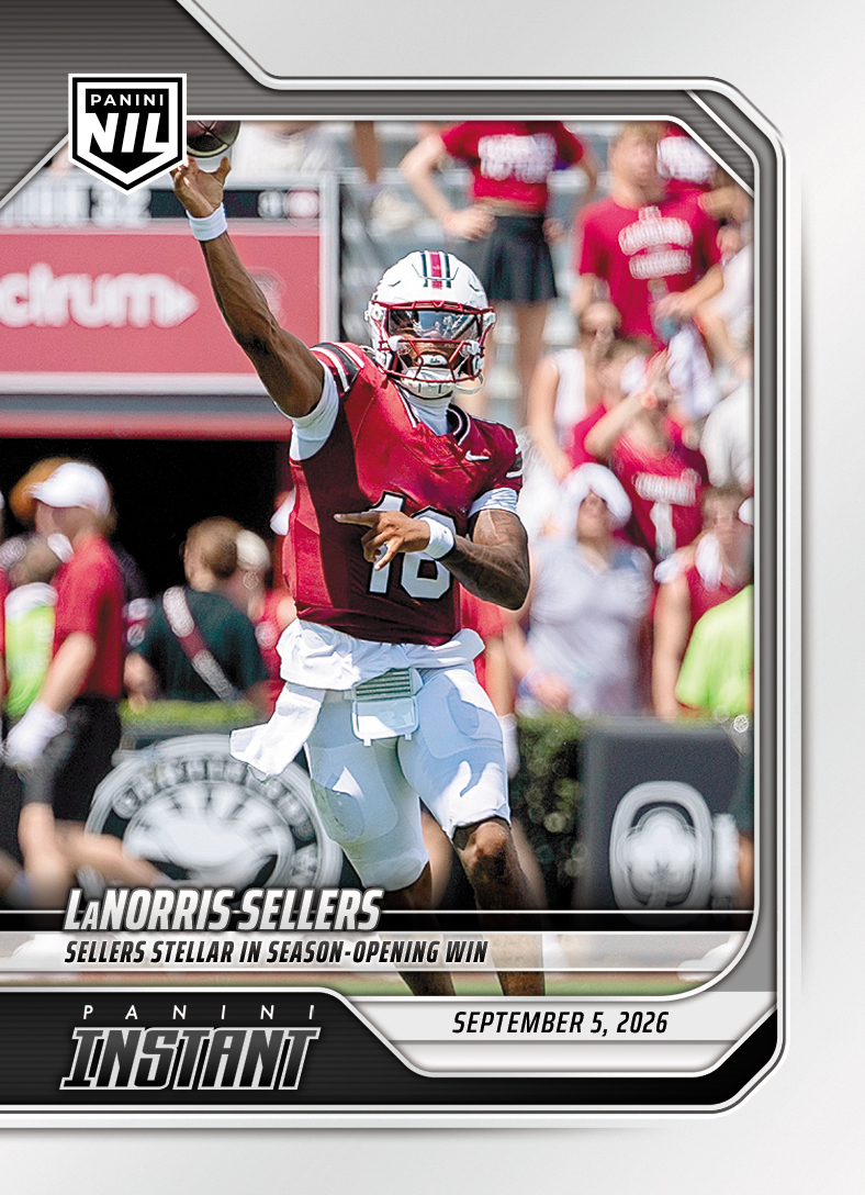 Detailed Image of LaNorris Sellers - 2026 Panini Instant NIL College Football #1-LSE - Base Card 25-pack
