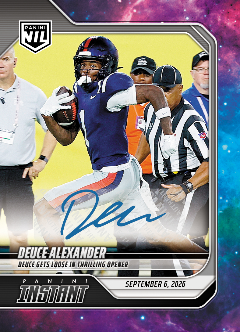 Product image 1 for - Deuce Alexander - 2026 Panini Instant NIL College Football #1-DAL - Galaxy 1/1 Auto
