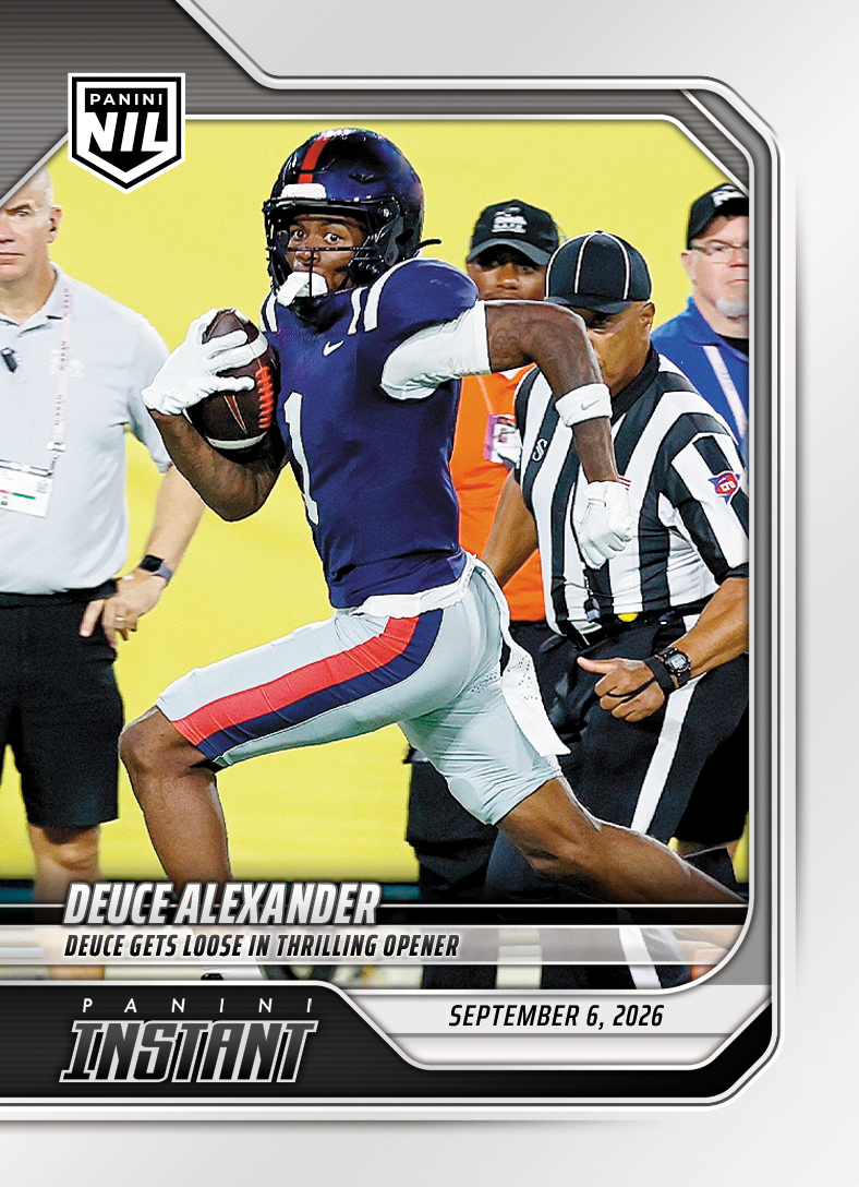 Detailed Image of Deuce Alexander - 2026 Panini Instant NIL College Football #1-DAL - Base Card 25-pack