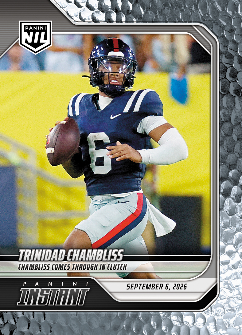 Detailed Image of Trinidad Chambliss - 2026 Panini Instant NIL College Football #1-TCH - Metallic /5