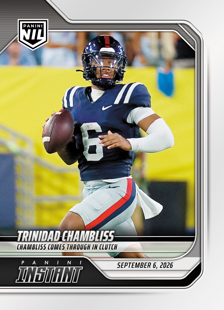 Detailed Image of Trinidad Chambliss - 2026 Panini Instant NIL College Football #1-TCH - Base Card 10-pack