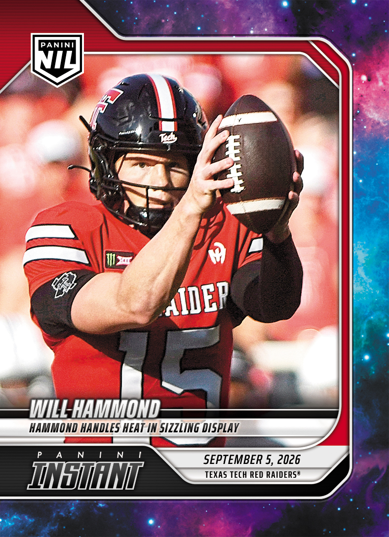 Detailed Image of Will Hammond - 2026 Panini Instant NIL College Football #1-WHA - Galaxy 1/1