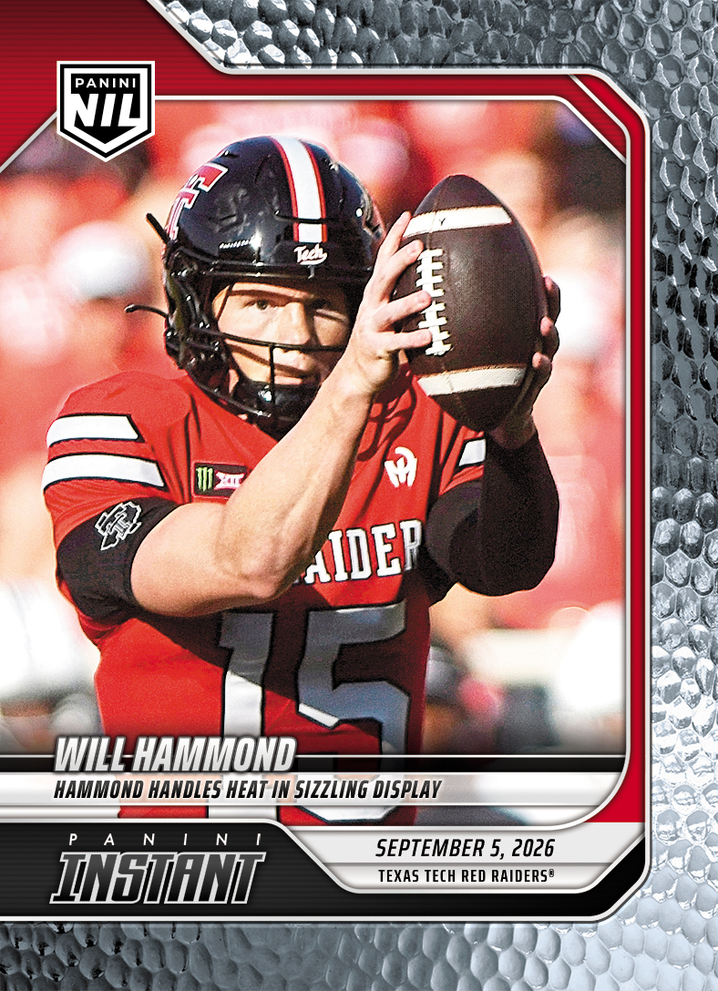 Detailed Image of Will Hammond - 2026 Panini Instant NIL College Football #1-WHA - Metallic /5
