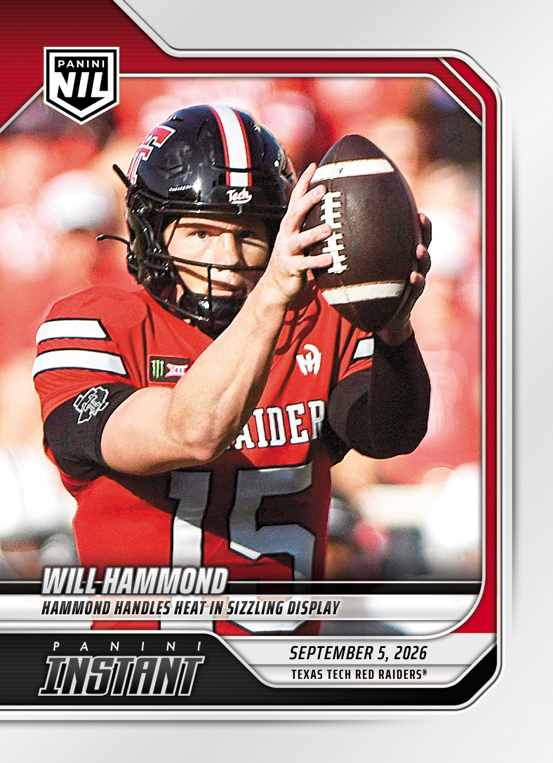 Detailed Image of Will Hammond - 2026 Panini Instant NIL College Football #1-WHA - Base Card 25-pack