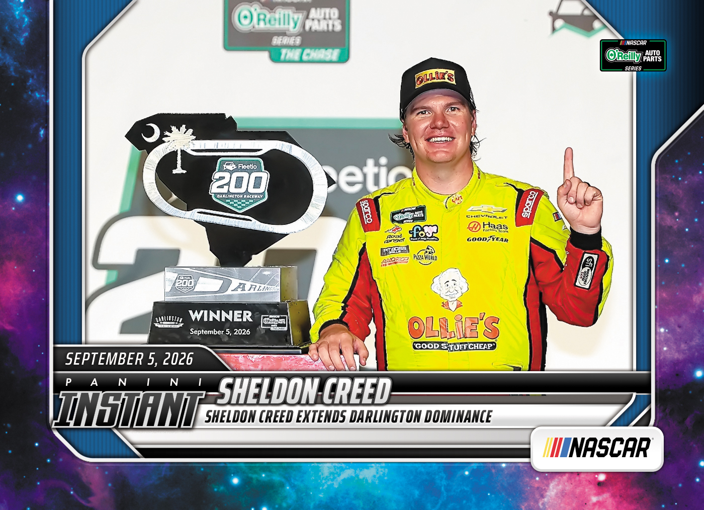 Detailed Image of Sheldon Creed - 2026 Panini Instant NASCAR #78 - Galaxy 1/1