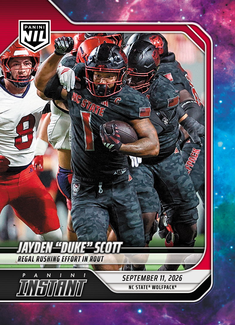 Detailed Image of Jayden "Duke" Scott - 2026 Panini Instant NIL College Football #2-JDS - Galaxy 1/1