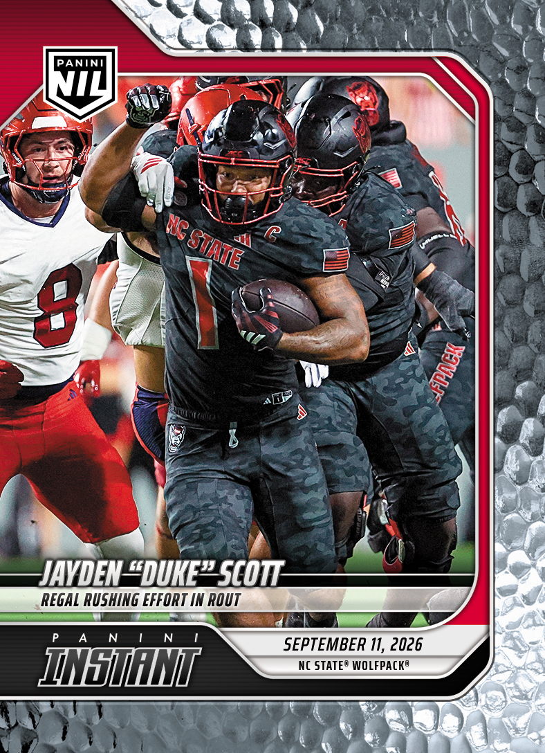 Detailed Image of Jayden "Duke" Scott - 2026 Panini Instant NIL College Football #2-JDS - Metallic /5