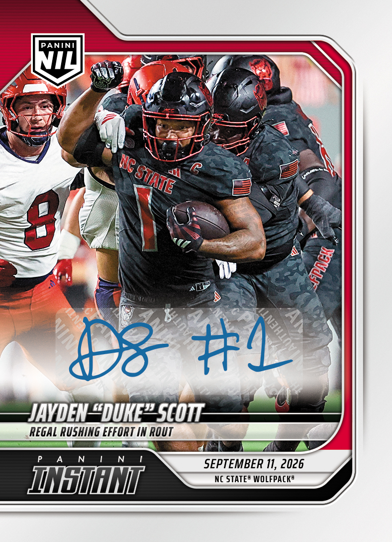 Detailed Image of Jayden "Duke" Scott - 2026 Panini Instant NIL College Football #2-JDS - Base /99 Auto