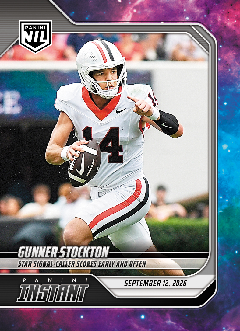Detailed Image of Gunner Stockton - 2026 Panini NIL College Football #2-GST - Galaxy 1/1