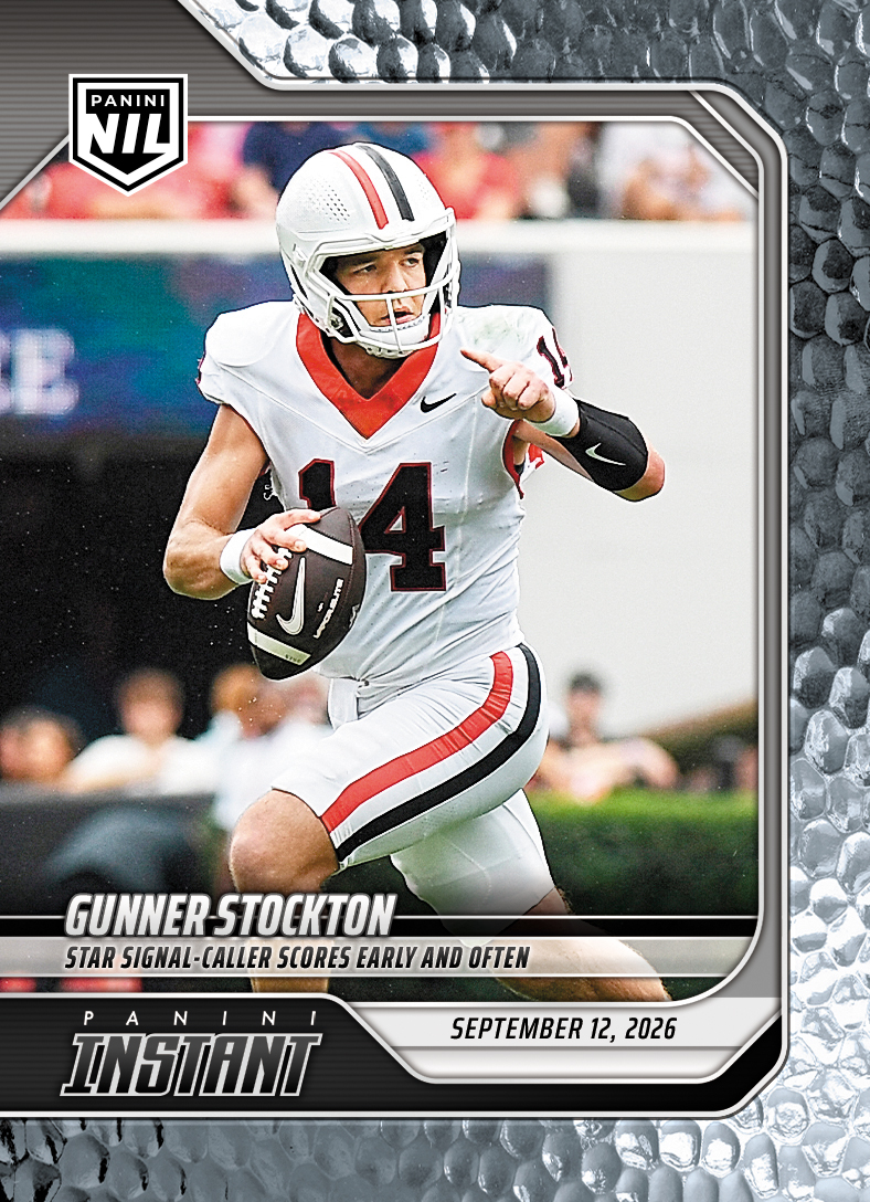 Detailed Image of Gunner Stockton - 2026 Panini NIL College Football #2-GST - Metallic /5
