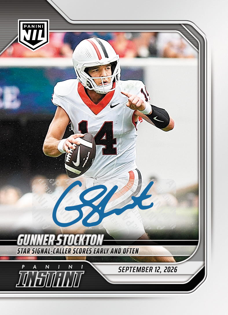 Detailed Image of Gunner Stockton - 2026 Panini NIL College Football #2-GST - Base /49 Auto